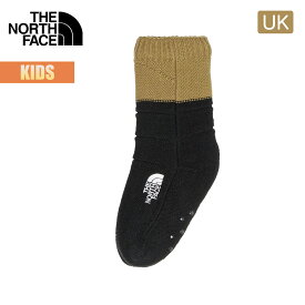 【お買い物マラソンP10倍】ノースフェイス ソックス 靴下 キッズ THE NORTH FACE ヌプシ ブーティソックス Kids Nuptse Bootie Socks ルームソックス ボアフリース 抗菌 防臭 滑り止め 子供 くつ下 ブラック ラベンダー カーキ ブラウン NNJ82233 2023 秋冬 正規品