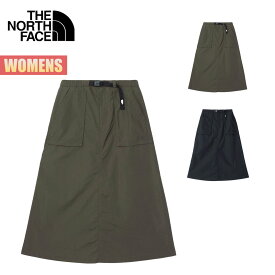 ノースフェイス スカート レディース コンパクトスカートTHE NORTH FACE Compact Skirt ロング丈 はっ水 軽い シンプル カジュアル ウェビングベルト 静電気ケア 無地 アウトドア キャンプ ブラック カーキ NBW32330 2024 春夏 SS 正規品