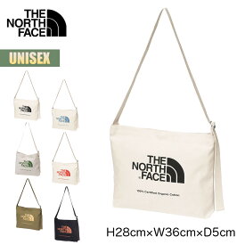 ノースフェイス ショルダーバッグ オーガニックコットンミュゼット THE NORTH FACE ハンドバッグ 手提げ ユニセックス かばん BAG アウトドア GOTS認証 シンプル ブラック ナチュラル NM82387 2024 春夏 SS 正規品