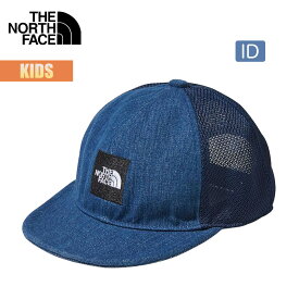 【お買い物マラソンP10倍】ノースフェイス キッズ キャップ 帽子 THE NORTH FACE スクエアロゴメッシュキャップ Kids Square Logo Mesh Cap メッシュキャップ 刺繍 スクエアロゴ サイズ調整 アウトドア キャンプ 男の子 女の子 NNJ02001 2024 春夏 SS 正規品