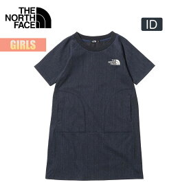 ノースフェイス ワンピース キッズ THE NORTH FACE ガールズストレッチデニムマウンテンワンピース 半袖 Girls Stretch Denim Mountain Onepiece 子供 女の子 ガールはっ水 吸汗 速乾 ロゴ刺繍 NTG12218 2024 春夏 SS 正規品