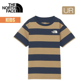 ノースフェイス Tシャツ キッズ 半袖 THE NORTH FACE ショートスリーブフィールドボーダーティー Kids S/S Field Border Tee ボーダー柄 子供 女の子 男の子 防汚加工 静電ケア プリントロゴ 130 140 150 NTJ32321 2024 春夏 SS 正規品