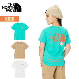 【お買い物マラソンP10倍】ノースフェイス Tシャツ キッズ 半袖 THE NORTH FACE ショートスリーブシレトコトコティー Kids S/S Shiretoko Tee 子供 女の子 男の子 紫外線カット UVケア 知床トコ プリントロゴ 130 140 150 NTJ32430ST 2024 春夏 SS 正規品