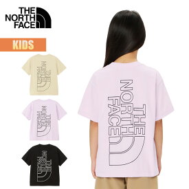 ノースフェイス Tシャツ キッズ 半袖 THE NORTH FACE ショートスリーブビッグルートティー Kids S/S Root Tee 子供 女の子 男の子 紫外線カット UVケア ニット生地 プリントロゴ 130 140 150 NTJ32474 2024 春夏 SS 正規品