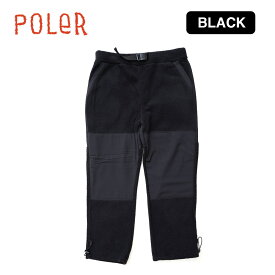 ポーラー フリースパンツ メンズ POLER SHERPA FLEECE PANTS シェルパ ロングパンツ ロゴ アウトドア 登山 防寒具 スキー スノーボード ストリート ウェア メンズ ブルー ブラック セットアップ POLeR 2023 秋冬 FW AW 正規品