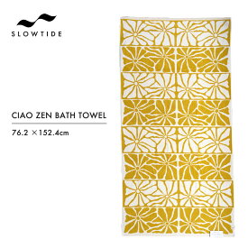 【楽天スーパーSALE P10倍】スロータイド バスタオル SLOWTIDE Ciao Zen Bath Towel Mustard ビーチタオル タオルブランケット スロウタイド オルテガ やわらかい サーフィン サーフ プール 海水浴 お風呂 コットン100% 吸水性 STBT020 2024 SS 正規品