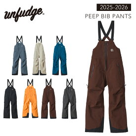 【お買い物マラソンP5倍】アンファッジ スノーボードウェア ピープ ビブパンツ unfudge PEEP BIB PANTS ベーシックフィット メンズ レディース スノーボードパンツ オーバーオール 東レ製3レイヤー スノボ スキー 25-26モデル 2025年10月中旬から下旬入荷予定 正規品