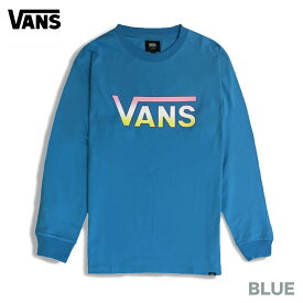 ヴァンズ バンズ 長袖コットンTシャツ プリント グラデーション L/S Tee オフ ザ ウォール FLV ロゴ クルーネック VANS Off The Wall FLV Logo Gradation L/S Tee プリント 2021年モデル 春 夏 正規品 ブラック ホワイト ブルー ピンク