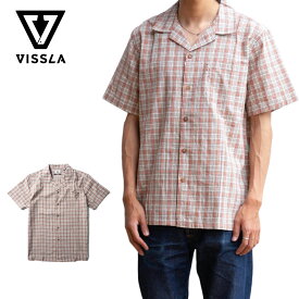 ヴィスラ カジュアルシャツ メンズ VISSLA Undefined Lines Eco S/S Shirt アンディファインド ラインズ エコ 半袖 シャツ トップス ビーチ カジュアル サーフスタイル 無地 シンプル 胸ポケット m5071sds 2023 SS 春夏 正規品