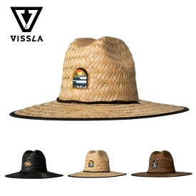 ヴィスラ ハット 帽子 VISSLA アウトサイドセッツ ライフガードハット ストローハット 麦わら帽子 刺繍ワッペン ブランドロゴ スウェットバンド付き BLK TAN TEK サーフ カジュアル 海 MAHT4OUT2401 2024 SS 春夏 正規品