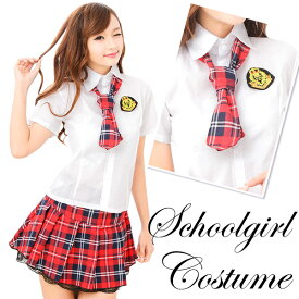コスプレ ハロウィン 制服 コスプレ ハロウィン チェック セーラー フリルレース付きチェックのスカートがオシャレな制服コスプレ ハロウィン