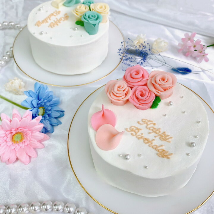 楽天市場】《2色オーダー&お好きなメッセージ》 2色の薔薇ケーキ 4号 
