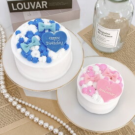 ハートチョコプレート付き リボントッピングケーキ 6号 (18cm)【 誕生日ケーキ センイルケーキ バースデーケーキ チョコレート ハート リボン メッセージ かわいい おしゃれ お祝い 記念日 誕生日 ケーキ スイーツ ホールケーキ サプライズ ギフト プレゼント 贈り物 】