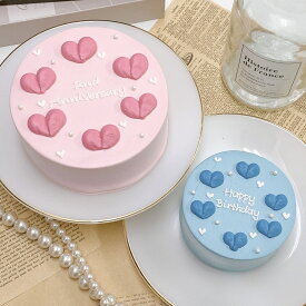 《選べる9色＆お好きなメッセージ》 くすみハートデザインセンイルケーキ 3号 (1～2名様向け) 誕生日ケーキ センイルケーキ ハート かわいい おしゃれ お祝い 記念日 インスタ映え ケーキ スイーツ ホールケーキ ケーキ サプライズ ケーキ ギフト プレゼント 贈り物