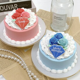 ダイヤプレート&薔薇ケーキ 4号（12cm｜2〜3名様向け） 【 ケーキ 誕生日ケーキ ケーキ ギフト インスタ映え ケーキ スイーツ ホールケーキ 誕生日 サプライズ ケーキ お祝い ケーキ かわいい 可愛い お祝い 記念日 ギフト プレゼント 贈り物 】