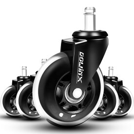 ＼ブラックフライデーの☆最安価格に挑戦！／Dowinx キャスター 差込式 ゲーミングチェア/オフィスチェア交換用 ステム直径11mm オフィス用品 360度回転 静音 傷つけにくい 5個セット 正規品 一年無償保証付き DXD-001