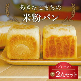 あきたこまちの米粉パン 米粉食パン グルテンフリー【プレーン2点セット】あきたこまち米粉 100% 無添加 小麦不使用 もちもち ふっくら 朝食 1斤 自宅用 冷凍 送料無料