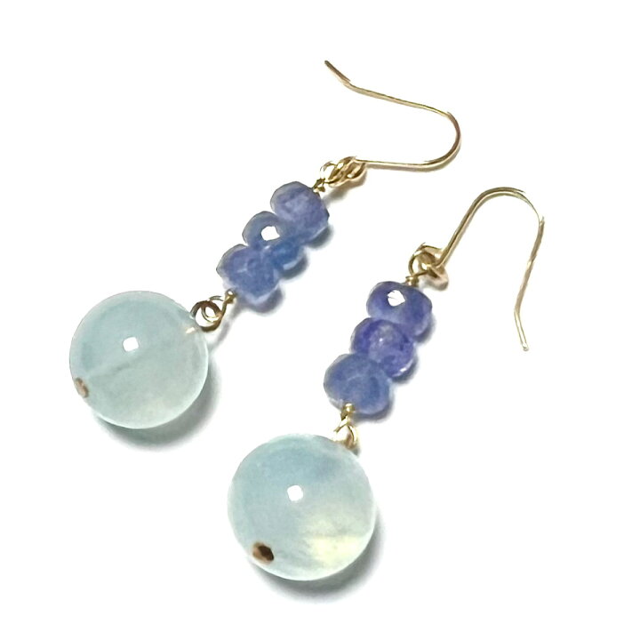 楽天市場】K18 アクアマリン ピアス イヤリング アクアマリン 9.5 