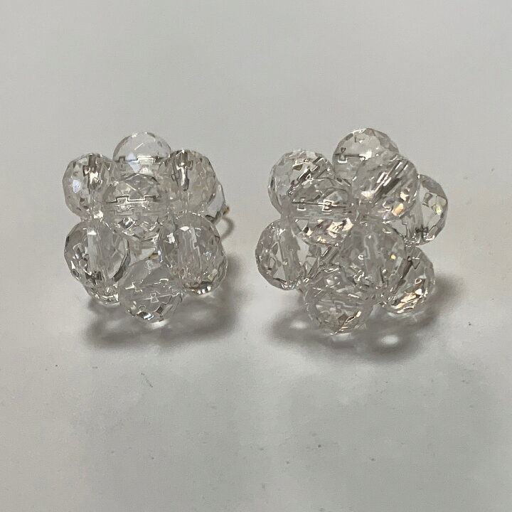 楽天市場】K14GF 水晶 クォーツ ピアス イヤリング 本水晶 フラワー 
