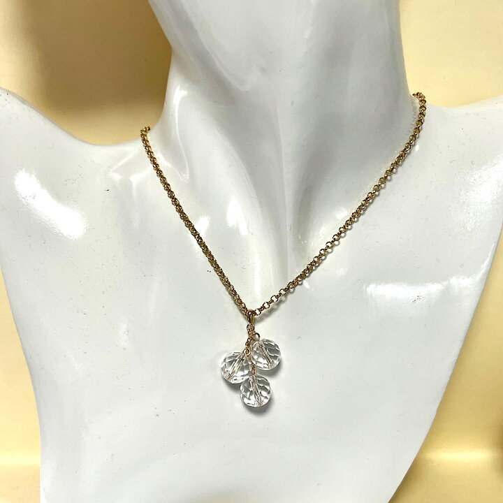楽天市場】【Rvaru】 K18 天然 本水晶 トップ 64面カット 10mm 