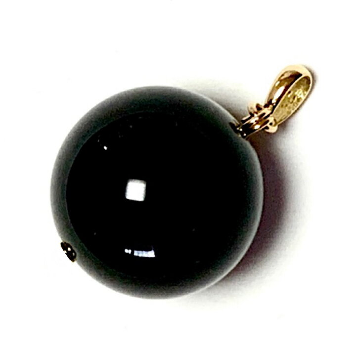 楽天市場】K18 オニキス ペンダント トップ ☆ ブラックオニキス 16mm 