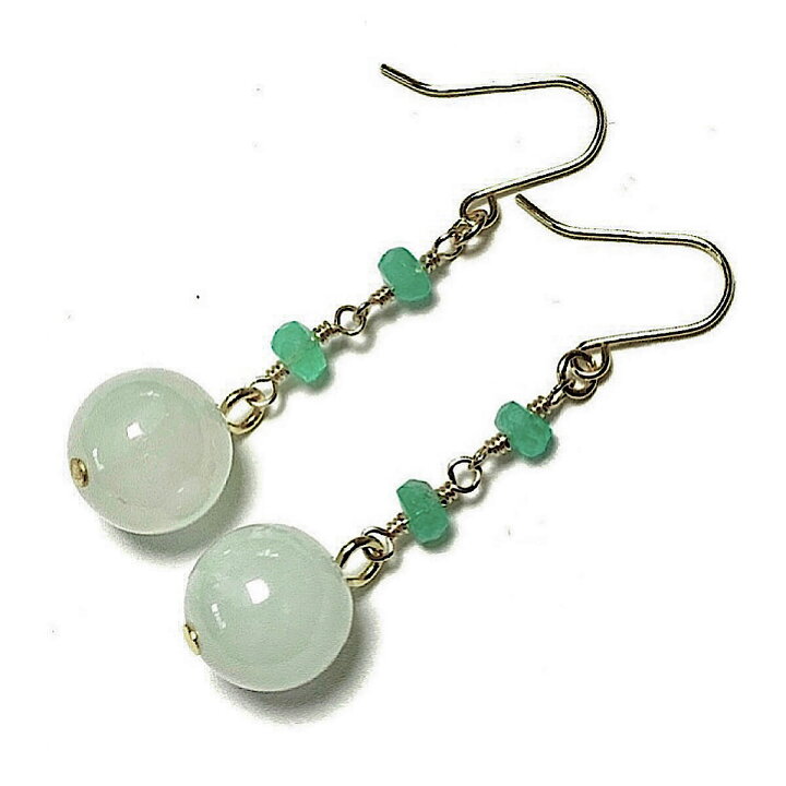 楽天市場】【Rvaru】 K18 ミャンマー産 翡翠 ひすい ヒスイ ピアス 8mm  