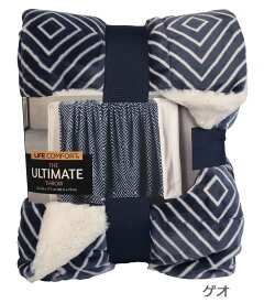 【送料無料】Life Comfort フェイクファー大判ひざ掛け毛布/152cm×177cm/ふわふわブランケット/あたたか/コストコ/ひざかけ