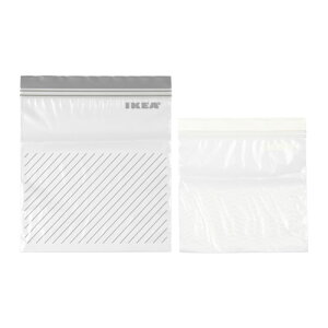 IKEAおしゃれなストックバック●2サイズ50枚入り●フリーザーバック/プラスチック袋●イケア