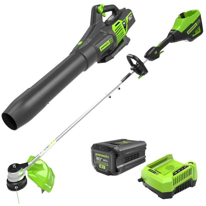 楽天市場】【送料無料】Greenworks 80V 充電式 トリマー & ブロワー 