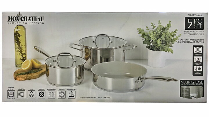楽天市場】【送料無料】モンシャトー ステンレス クックウェアー 5点  