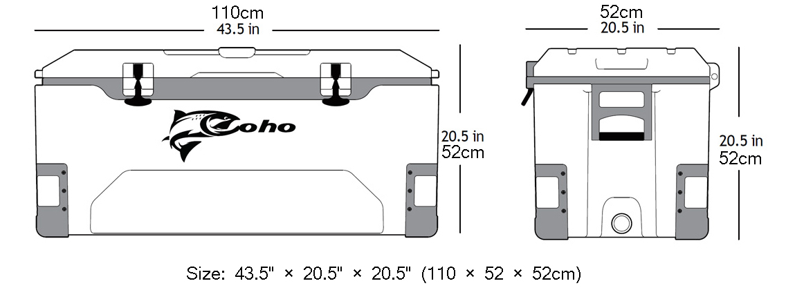 楽天市場】【送料無料】COHO 超大型クーラーボックス 【165qt/156L 