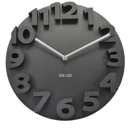 3D 立体 掛け時計 モダン デザイン ウォールクロック 壁 (35cm 黒)