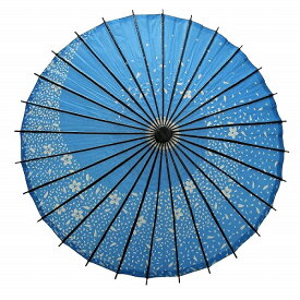 踊り傘 和傘 桜吹雪 直径84cm（青色）日本式 伝統 かさ コスプレ 装飾