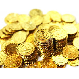 海賊アイテム ゴールド コイン おもちゃ（金貨 100枚）パイレーツ お宝 財宝 宝探し