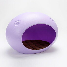 卵型 猫ベッド 犬ベッド ペットハウス 洗える プラスチック製 楕円形 防水 クッション付き 室内用 通気性 小型犬 猫用