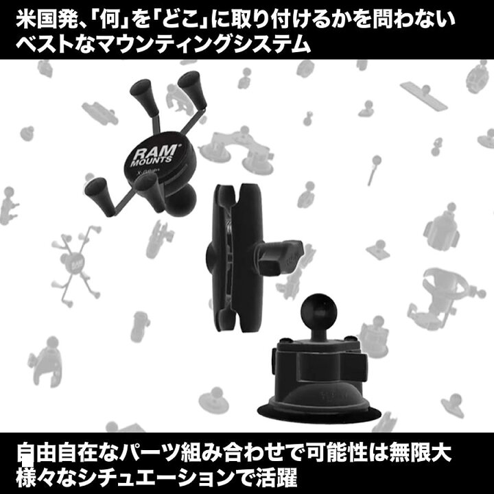 楽天市場】ラムマウント Xグリップ&ミラーフレームセット 11mm穴用ファ 