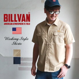 BILLVAN 半袖アメリカン・ワークシャツ アメカジ ビルバン メンズ