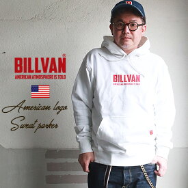 BILLVAN 定番アメリカン・ロゴ 裏毛スウェット プルパーカー ビルバン アメカジ