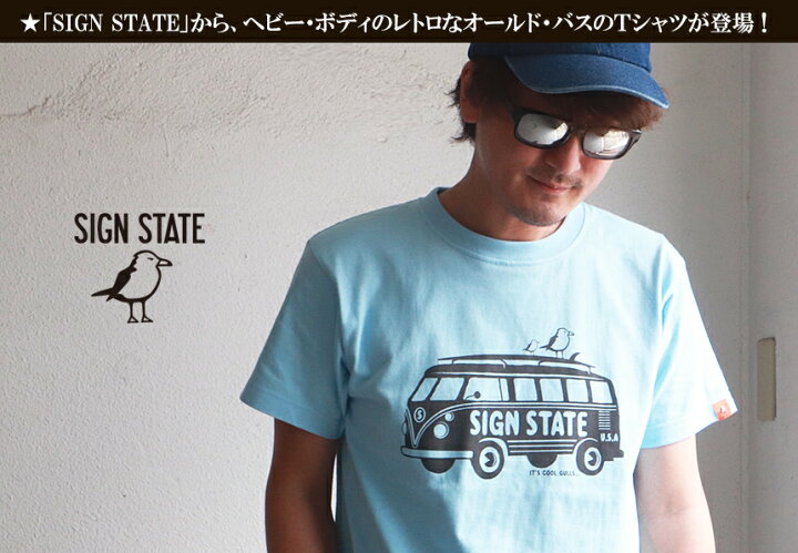 楽天市場】SIGN STATE ヘビーボディ On the Gulls バス プリント T 
