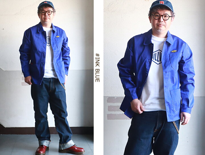 BILLVAN 高密度ツイル・カバーオール ワークジャケット・ ビルバン アメカジ メンズ RUBBERSOUL BILLVAN ビルバン アメカジ・定番ひし形ロゴ ミニ裏毛生地 スウェット