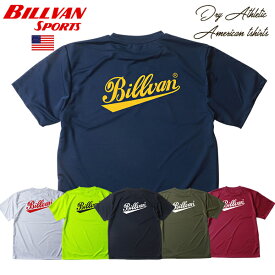 【再入荷しました！】BILLVAN SPORTS ドライ＆アスレチック ベースボールロゴTシャツ 230729ビルバン 吸水速乾 アメカジ tシャツ メンズ