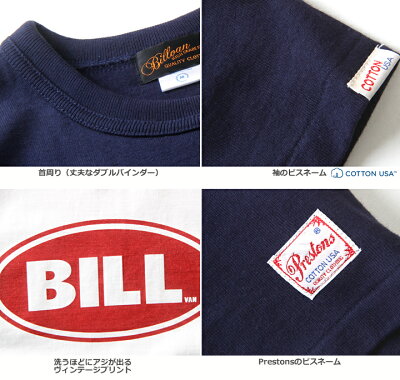 TシャツBILLVANアメリカンスタンダードBILLプリントTシャツ/28130