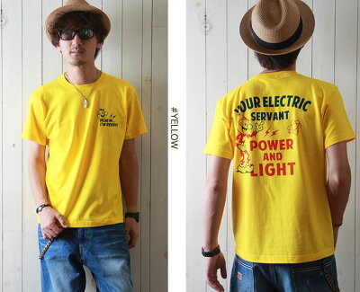 TシャツFAREASTPOWERCOMPANYアメカジYOURELECTRICバックプリントTシャツFEPC0003メンズアメカジ