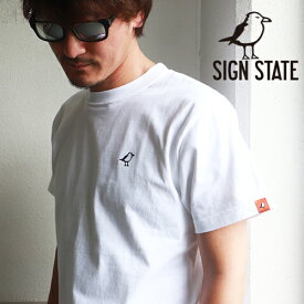 SIGN STATE サインステート ヘビーボディ Gulls ワンポイント刺繍 半袖Tシャツ アメカジ サーフ メンズ アメカジ