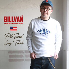 BILLVAN ビルバン アメカジ・定番ひし形ロゴ ミニ裏毛スウェット・ロングTシャツ メンズ アメカジ