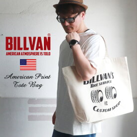 BILLVAN ナチュラル キャンバス TIRE SERVICE トートバッグ ビルバン