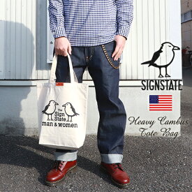【スモールサイズ】SIGN STATE ナチュラル キャンバス man＆women トートバッグ サインステイト