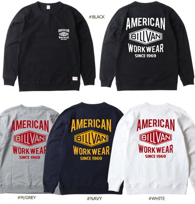 ロンTBILLVANバックプリントダイヤロゴガゼット&リブ付きヘビーロングTシャツBV-290718LSメンズアメカジ