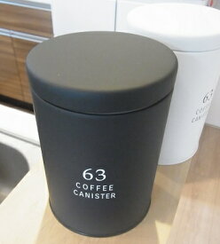 コーヒー缶　ロクサン　63　ブリキ　保存容器　日本製　ブラック　ホワイト　ポリエチレン製の防湿リング付