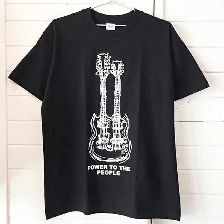 楽天市場】【送料無料】Tシャツ 半袖 Power tシャツ ギター ダブル 